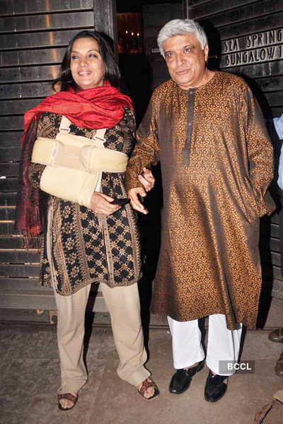 Shabana Azmi With Javed Akhtar During Farhan Akhtar's B'day Bash