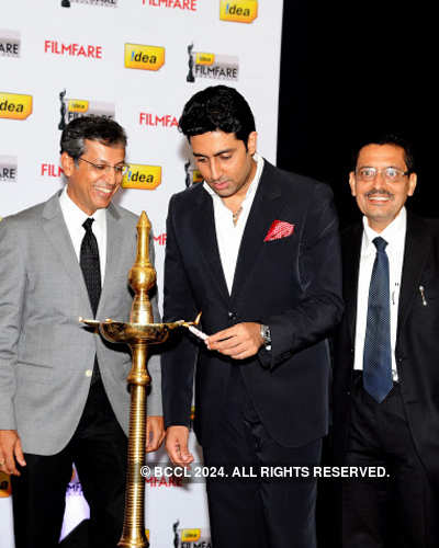 Abhi @ '57th Filmfare Awards' meet