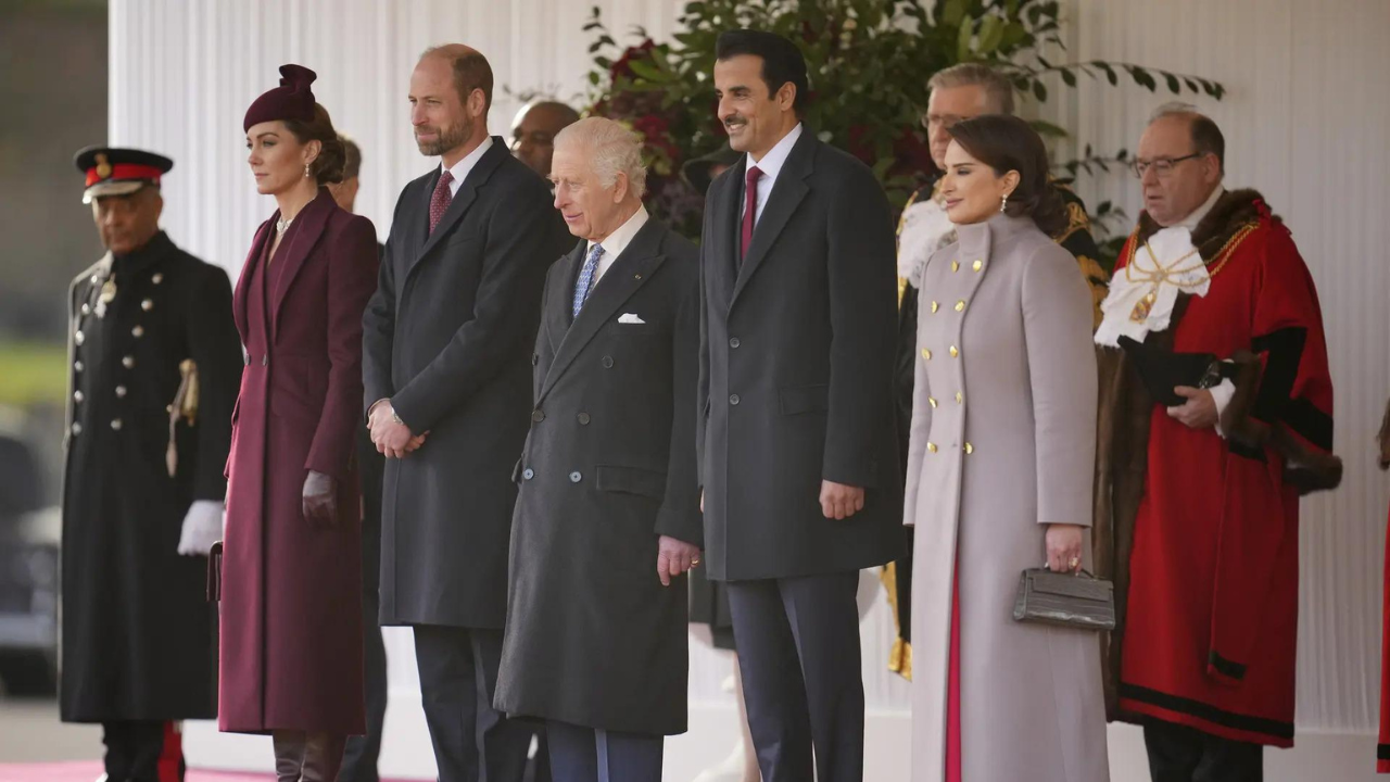 Royal grandeur: Prince William and Kate Middleton host Qatar’s Emir and his wife for a state visit to Britain