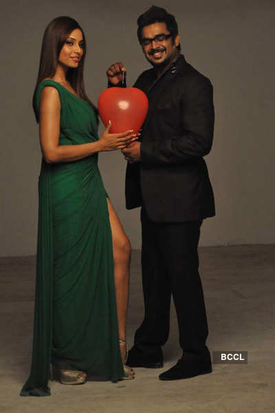 Bipasha and Madhavan at a promotional shoot