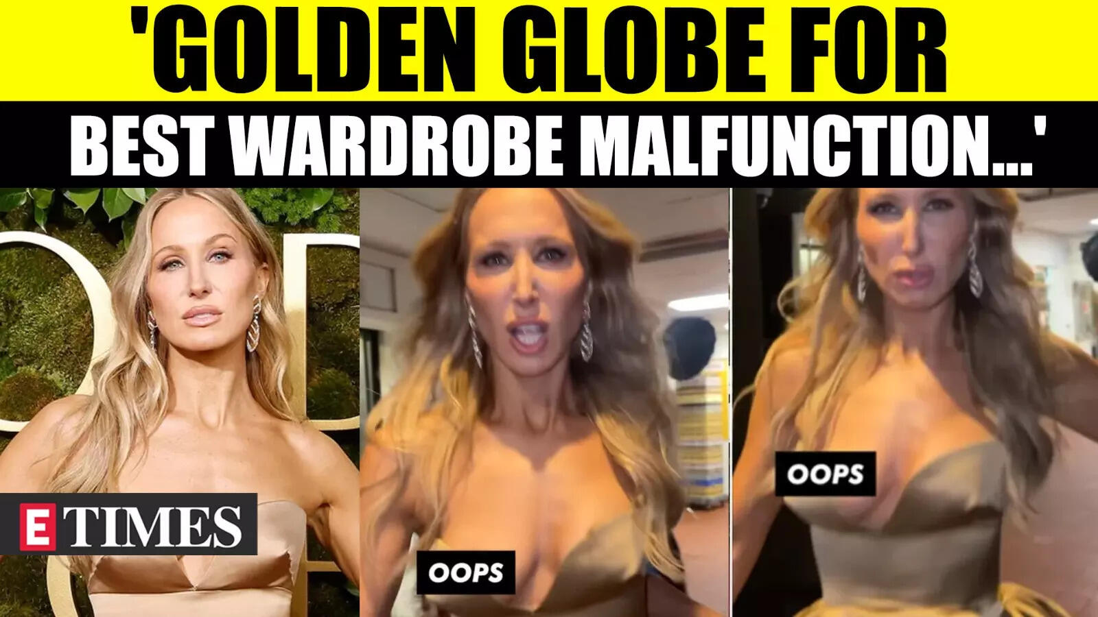 Golden Globes Host Nikki Glaser Handles Dress Mishap with Humour