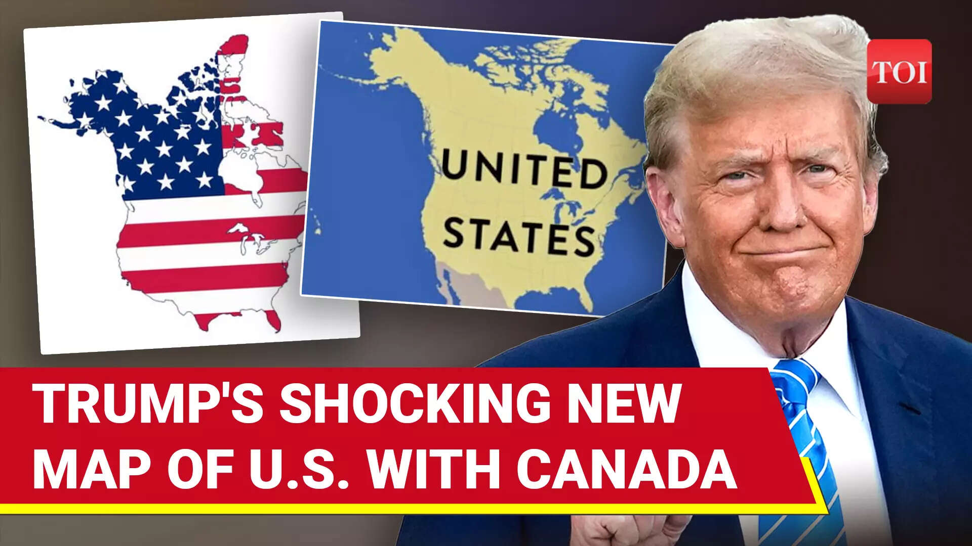 A potential new US map with Canada as the 51st state