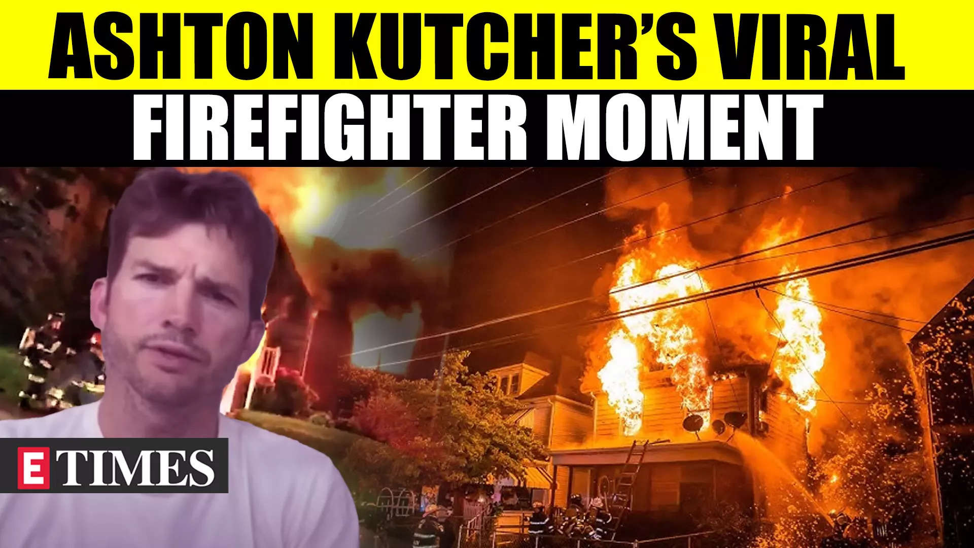 Ashton Kutcher Battles LA Wildfire Danger With Garden Hose At Friend’s Mansion | WATCH