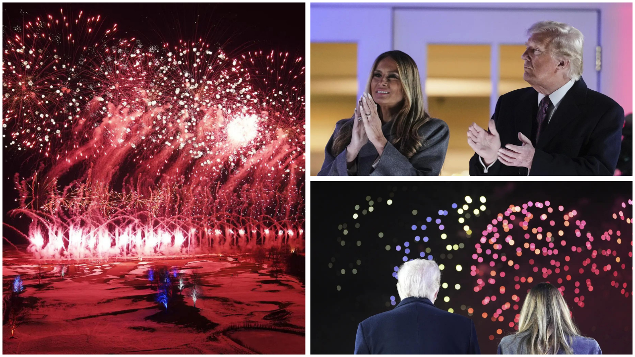 ​In pics: US President-elect Trump watches fireworks with Melania before inauguration