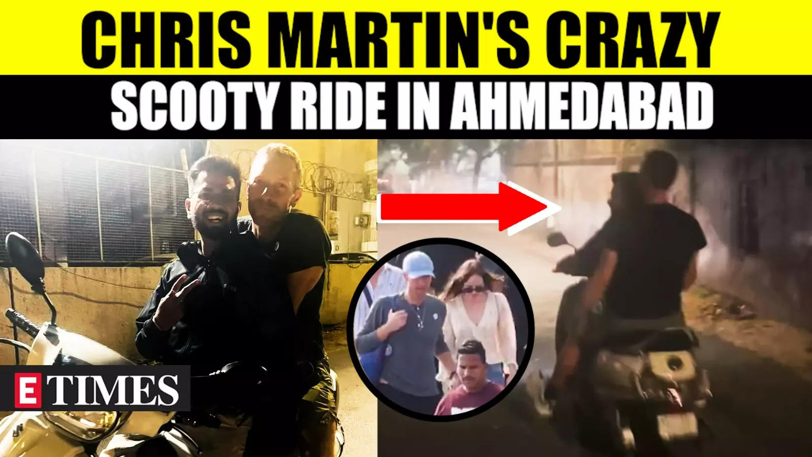 Coldplay’s Chris Martin Ride Scooty With Fan, Takes a Night Stroll in Ahmedabad Before Concert