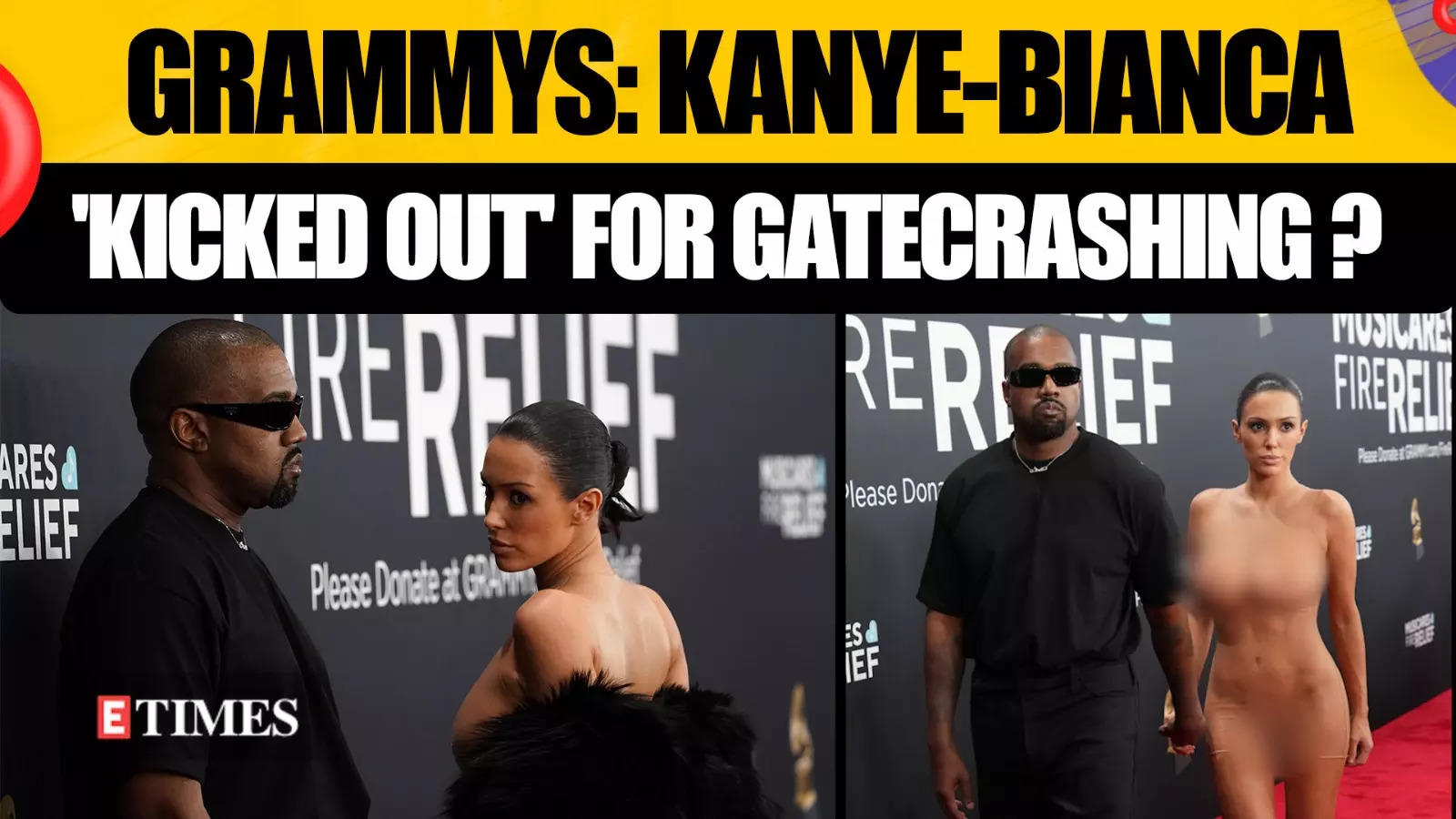 Kanye West & Bianca Censori Arrive ‘Uninvited’ At Grammys 2025, Turn Heads With Bold Red Carpet Look