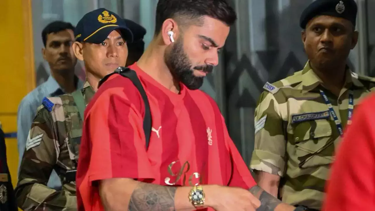 RCB champ Virat Kohli arrives in Kolkata in style; flaunts his luxury watch – Guess its price!