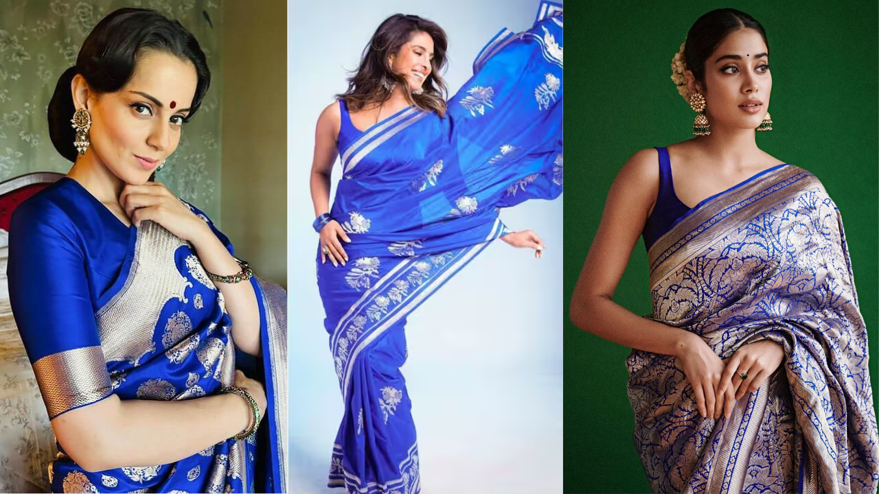 5 Iconic royal blue sarees to steal from Bollywood celebs for Navratri 2025