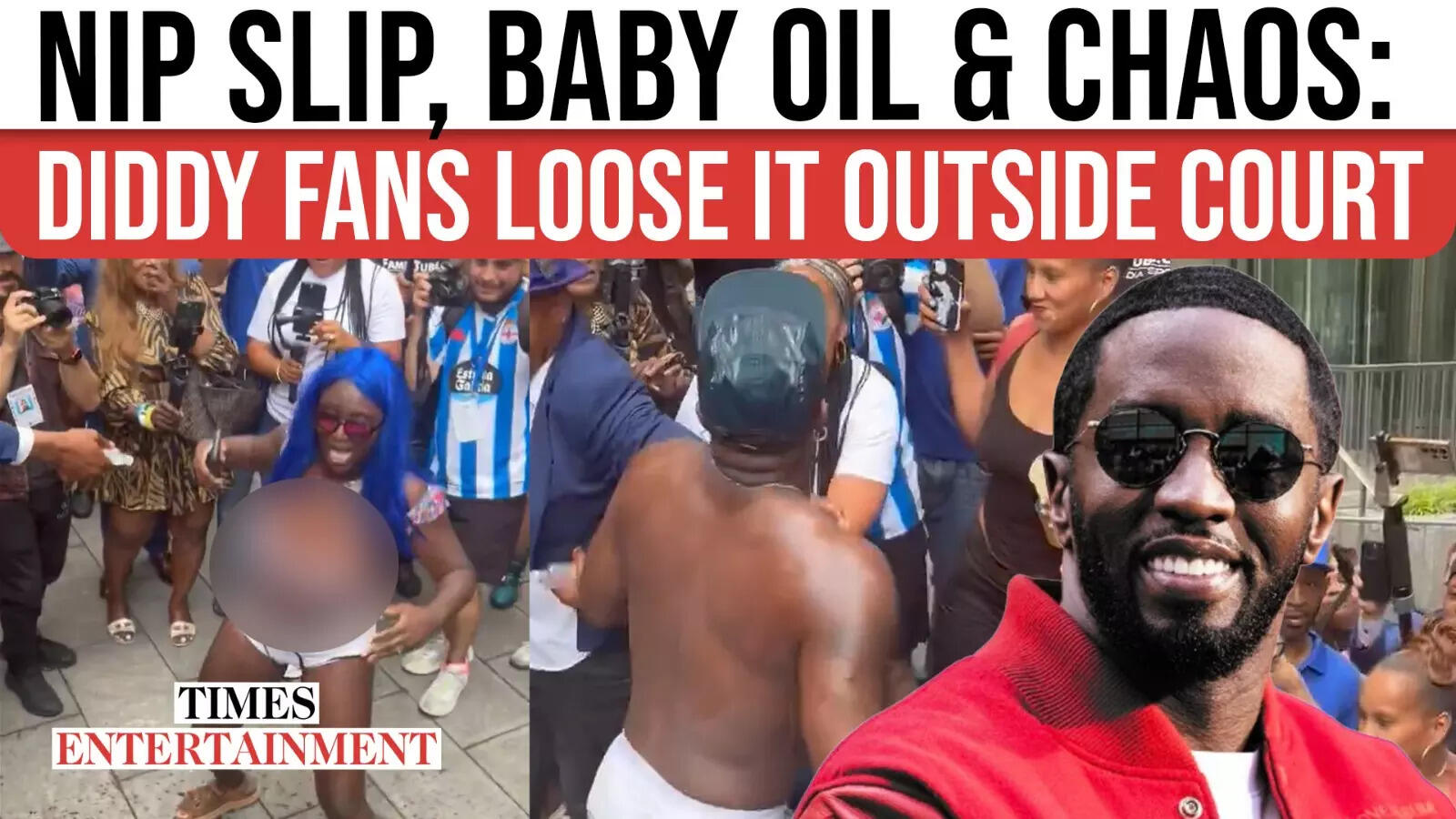 Freak-Off on the STREETS? Joyful Diddy Followers STRIP and SHOWER In Child Oil Exterior Court docket | WATCH