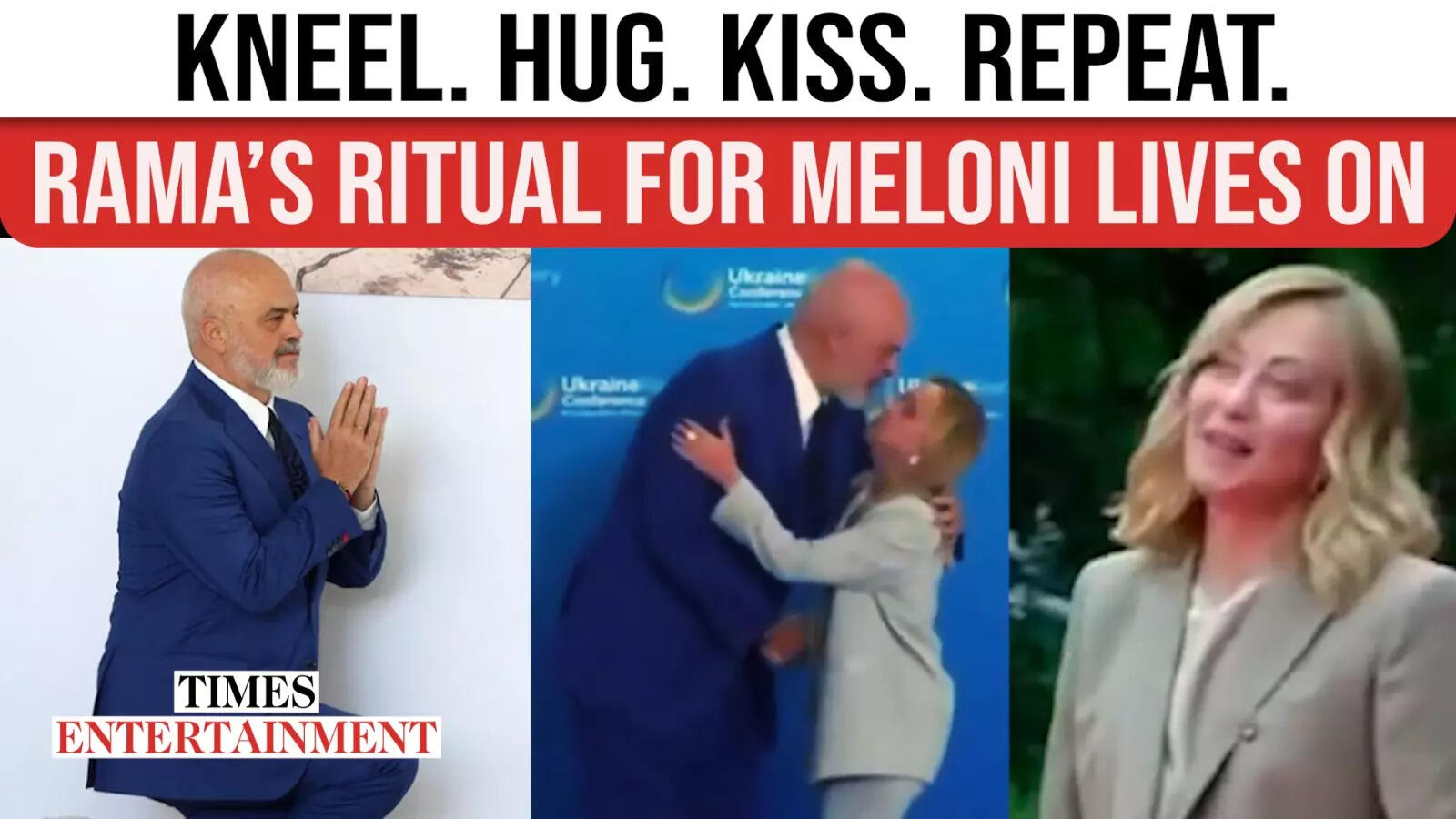 Watch: Albanian PM Edi Rama Repeats His Ritual For Meloni In Rome
