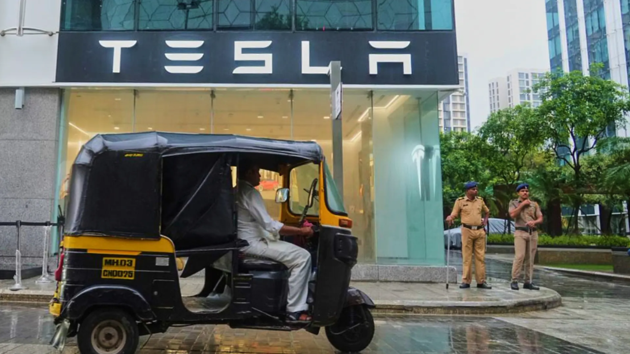 Tesla India launch: CM Fadnavis unveils Model Y at Mumbai showroom, explores interior — in pics