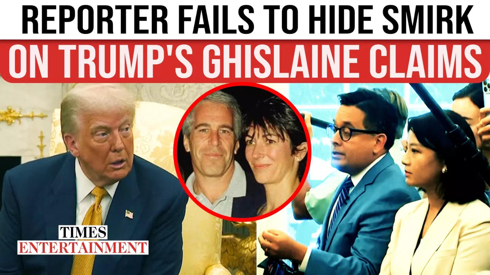 Trump’s Ghislaine Maxwell Response Has Reporter Smirking Amid Epstein Fireplace