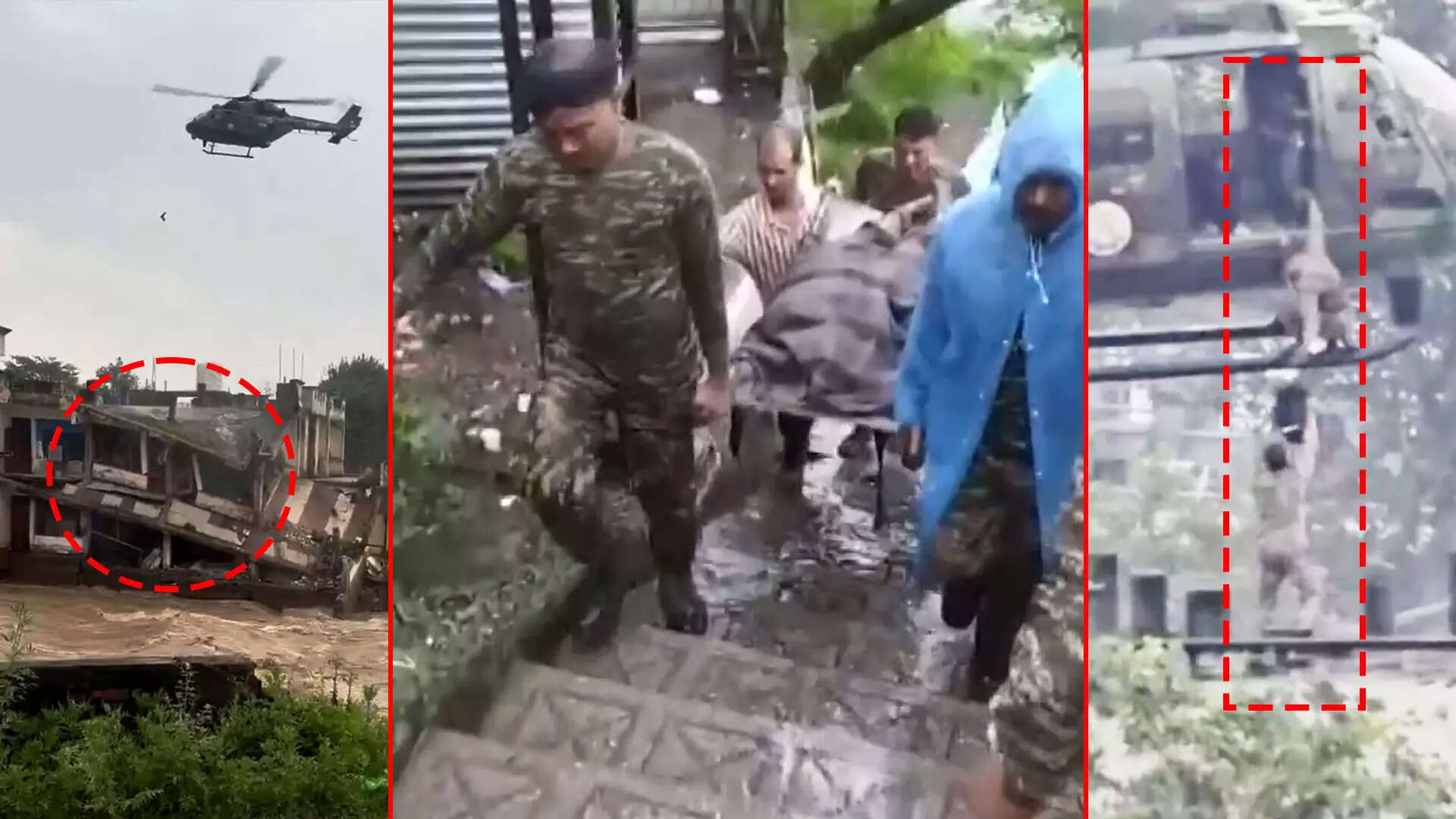 Viral Video Shows Indian Army&rsquo;s Daring Air Rescue Before Punjab Building Collapses Into Raging River