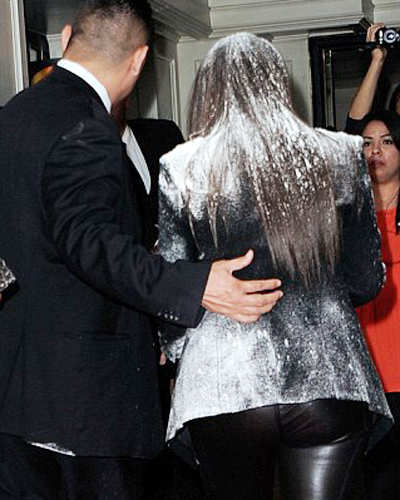 Kim Kardashian 'flour bombed'!