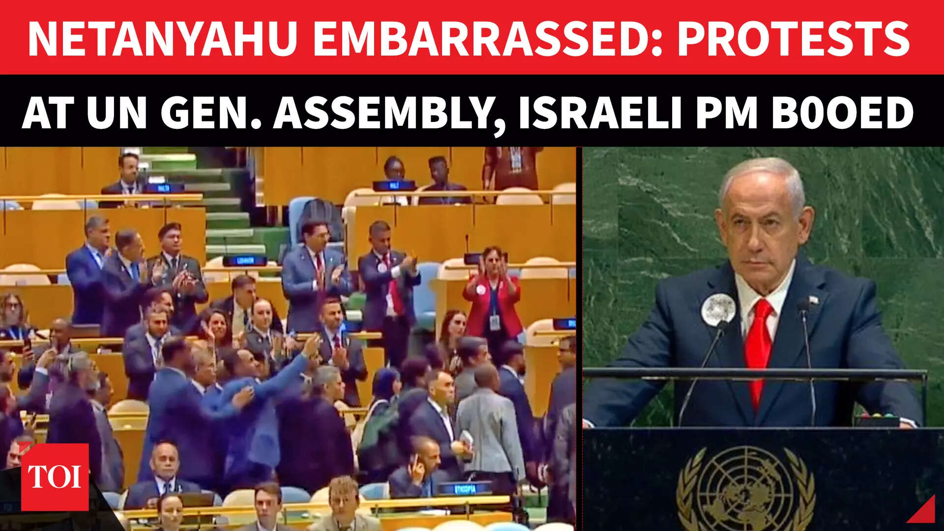 UNGA Erupts: Netanyahu Faces Protests, Gets Booed As Delegates Stage ...