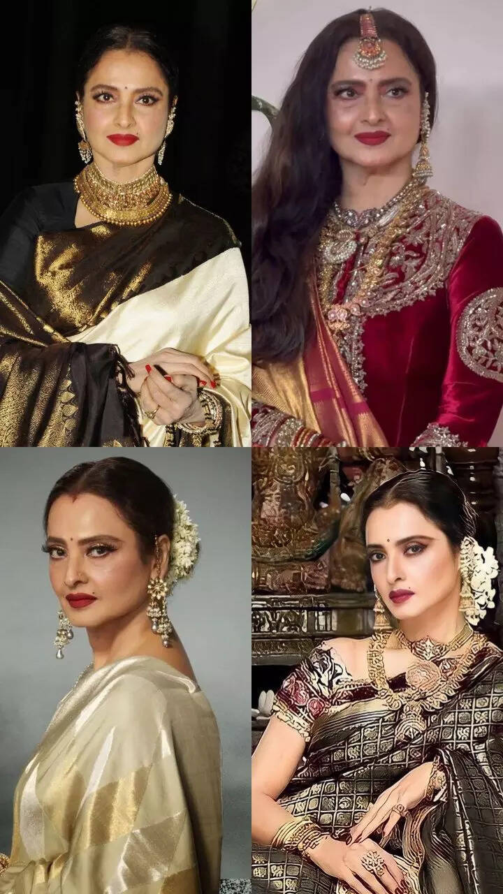 Rekha’s iconic saree looks that redefine timeless elegance