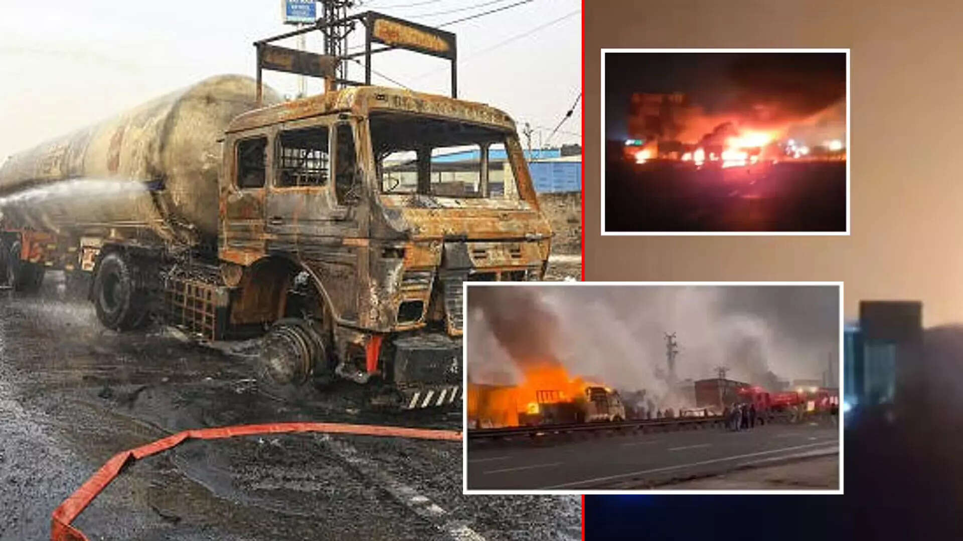Jaipur-Ajmer Highway Inferno: LPG Truck Collision Causes Massive Fire, Authorities Rush To Site
