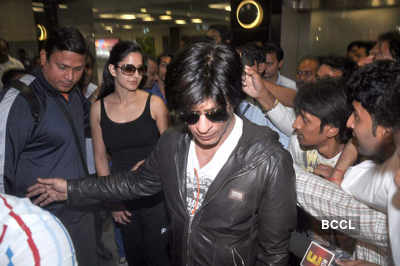 SRK, Kat return from London