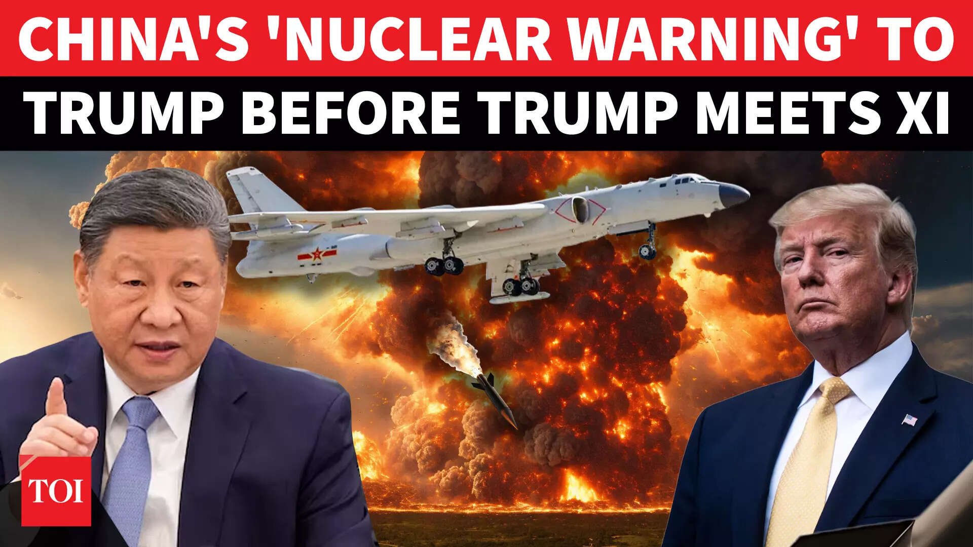 Xi Flexes Nuke Muscle Before Meeting Trump; H-6k Bombers, J-10 Jets Drop Missiles | 'TAIWAN VISIBLE'