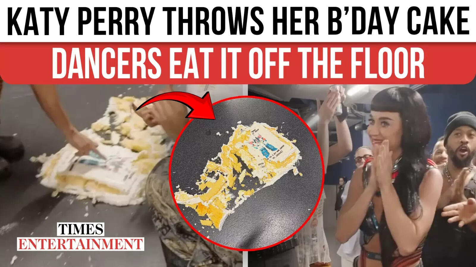 Katy Perry Trashes Birthday Cake, Her Dancers Eat It Off The Flooring | WATCH