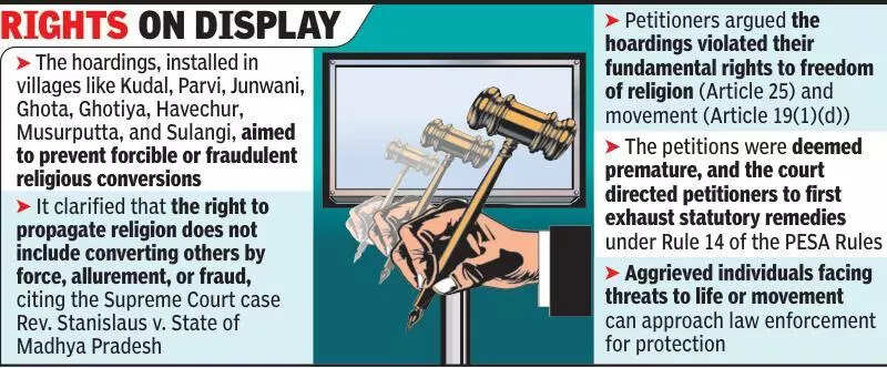 Cautionary hoardings allowed if aligned with constitutional provisions & public order: HC