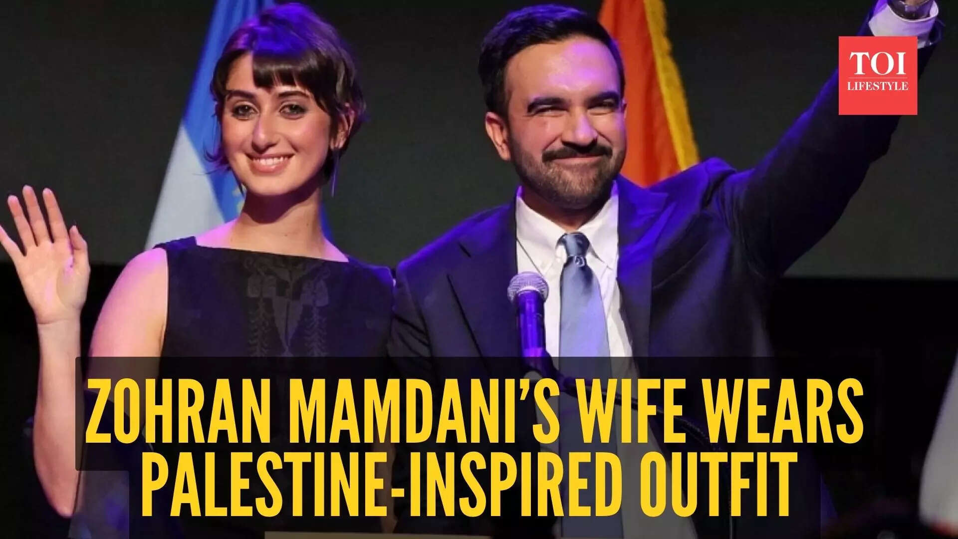 Rama Duwaji Palestine-inspired outfit at Zohran Mamdani NYC win