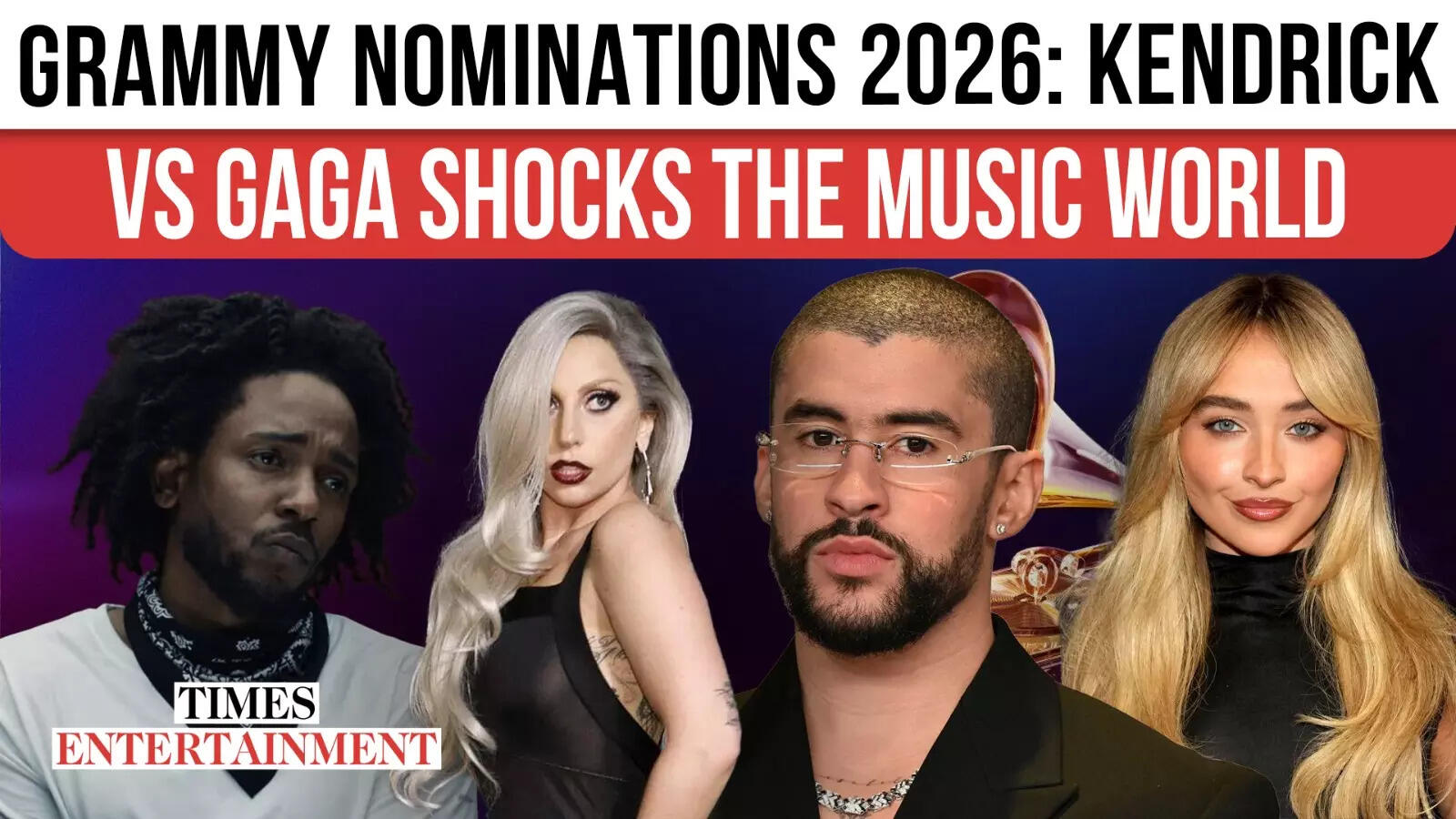 Grammys 2026: Kendrick Lamar Dominates With 9 Nods As Gaga & Dangerous Bunny Battle for Prime Honors | WATCH