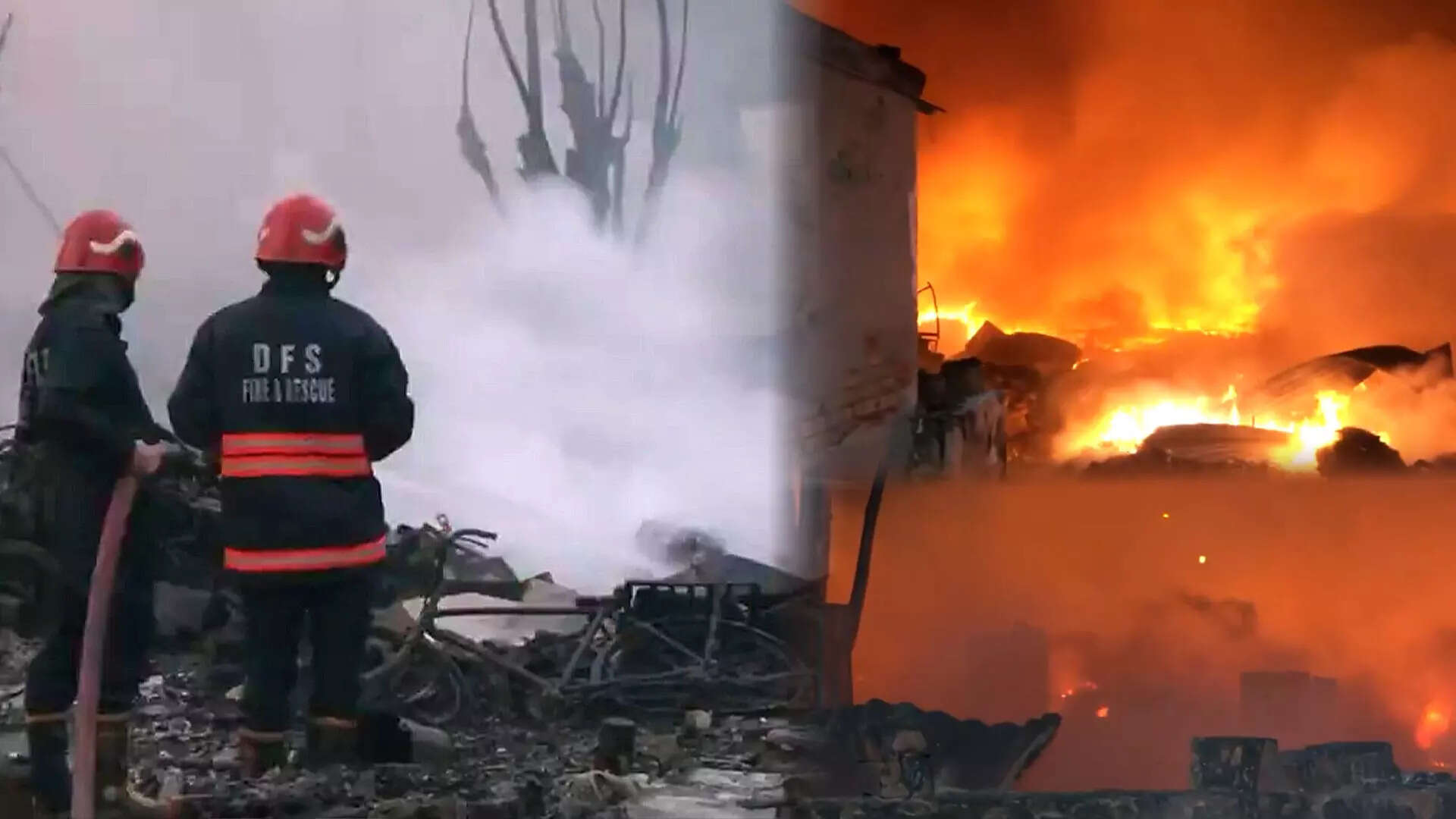 Massive Fire Engulf Bengali Basti Near Rithala Metro, One Killed As Firefighters Battle Flames