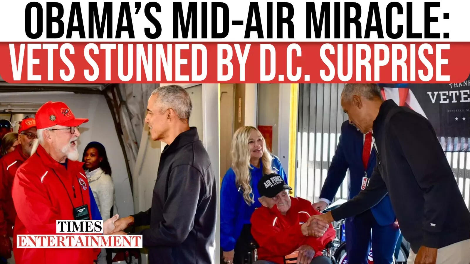Emotional Moment: Obama Surprises Korean & Vietnam War Vets on Flight to D.C. Ahead of Veterans Day