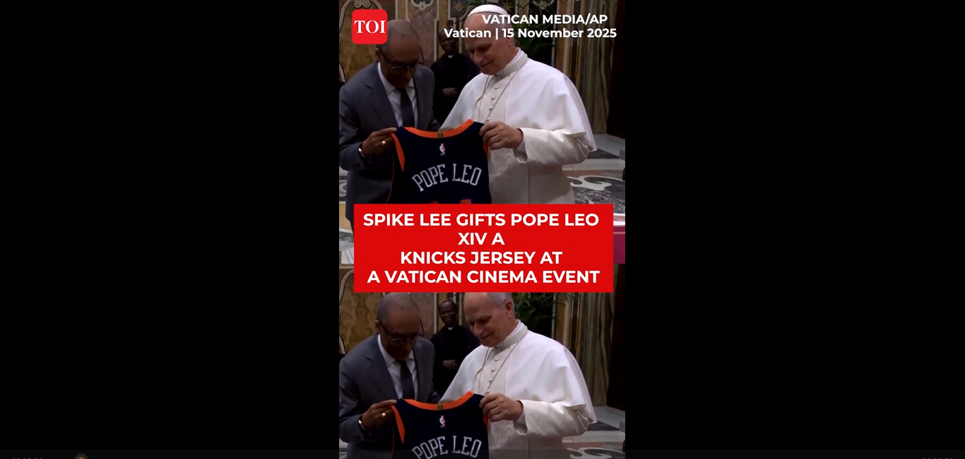 Spike Lee Gifts Knicks Jersey to Pope Leo XIV as Stars Flock to Vatican Cinema Event