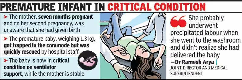 Sudden labour: Chhattisgarh woman gives birth in hospital washroom, baby pulled from commode, critical