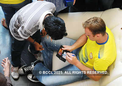 Chennai Super Kings players at practice