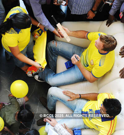 Chennai Super Kings players at practice