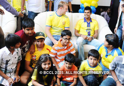 Chennai Super Kings players at practice