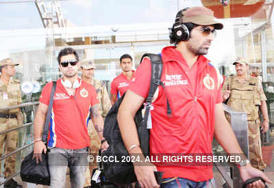 Cricketers at airport