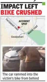 Man dies after SUV rams into bike stuck in traffic jam on Gurgaon-Faridabad Road