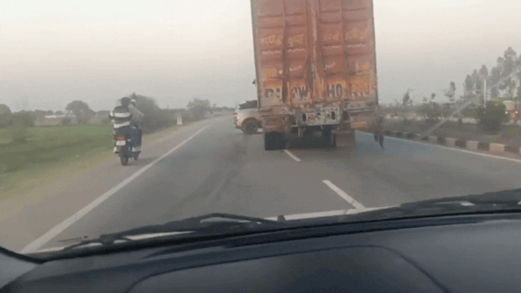 Highway horror: Speeding truck rams car, drags it 1.5 km in Madhya Pradesh; 3 escape unhurt