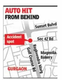 Auto overturns on Golf Course Road in Gurgaon after school bus rams it, one dies