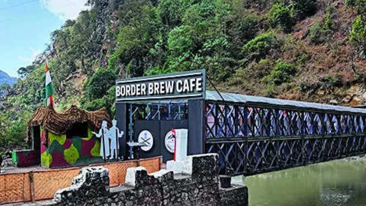 1962 war bridge upcycled into cafe on China border