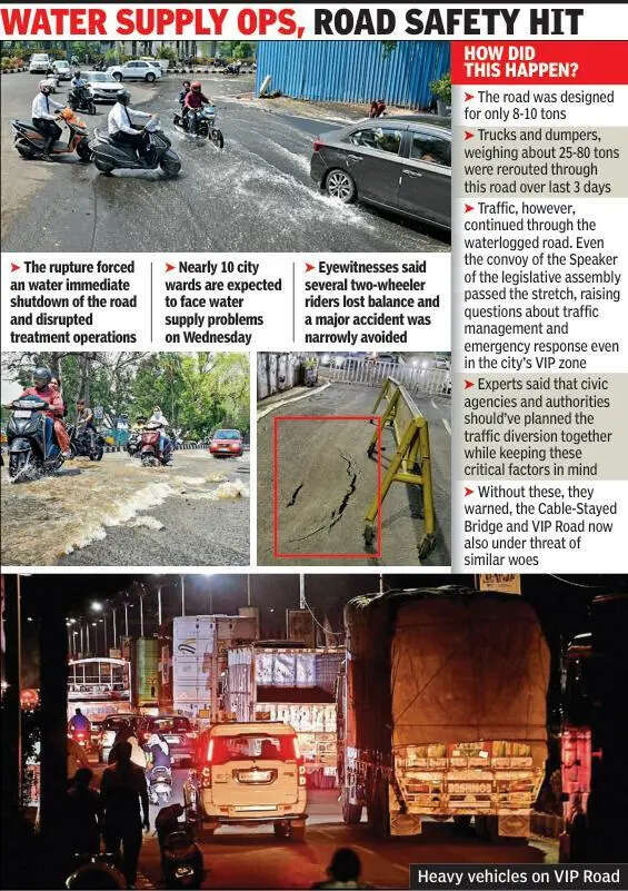 Road cracks, pipeline bursts: BMC blames heavy vehicles