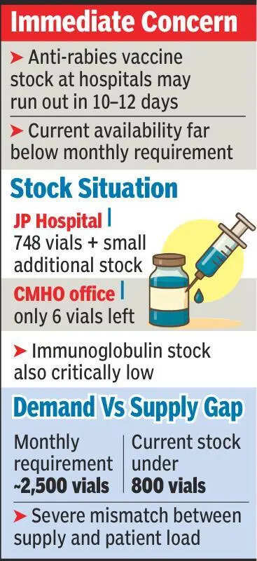 Anti-rabies vaccine stock to run out in days, hosps on alert