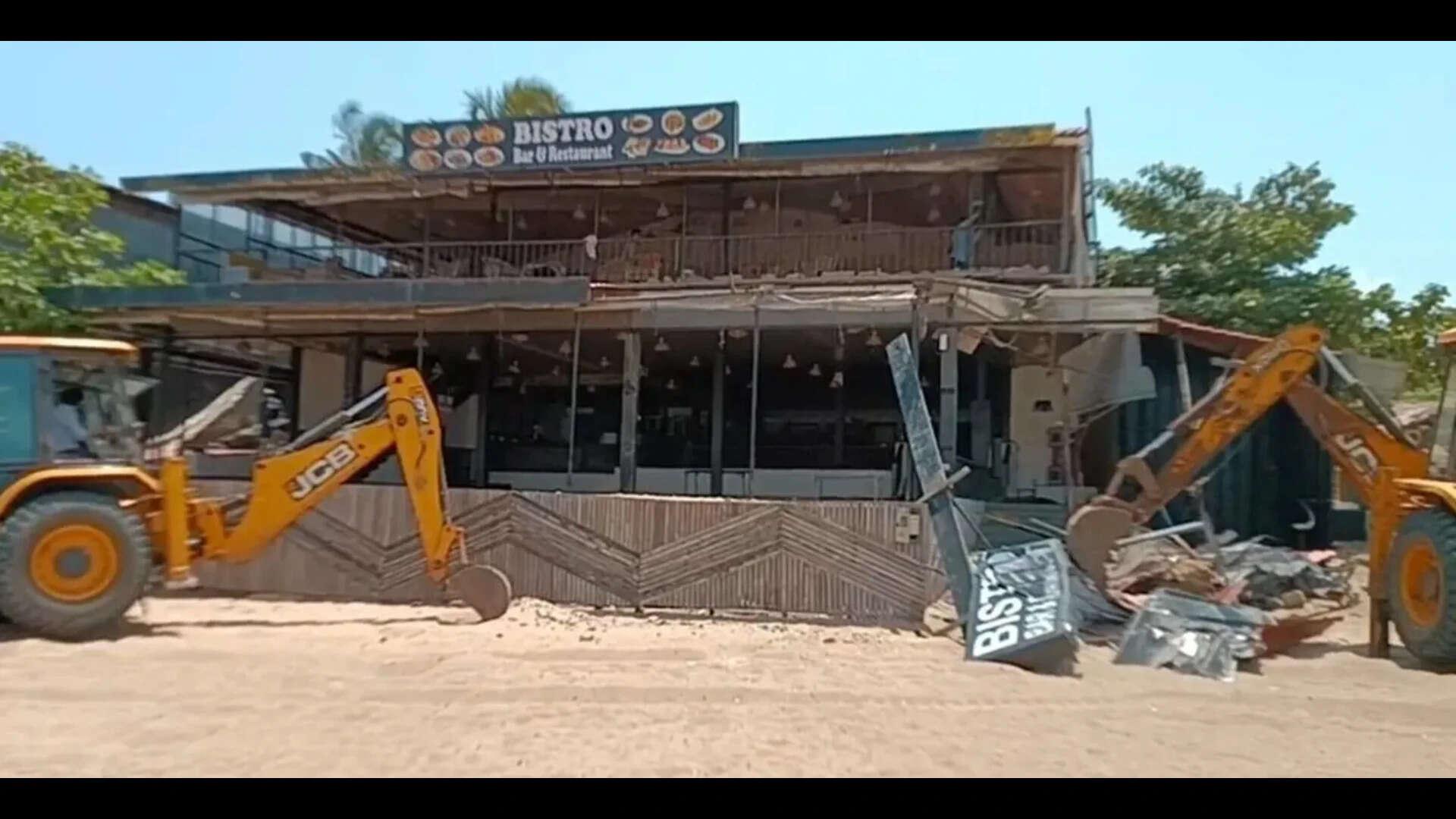 Tourism dept razes 17 illegal structures at Baga-Calangute