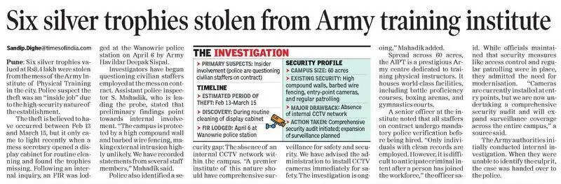 Probe ordered into 6 trophies missing from Army instt