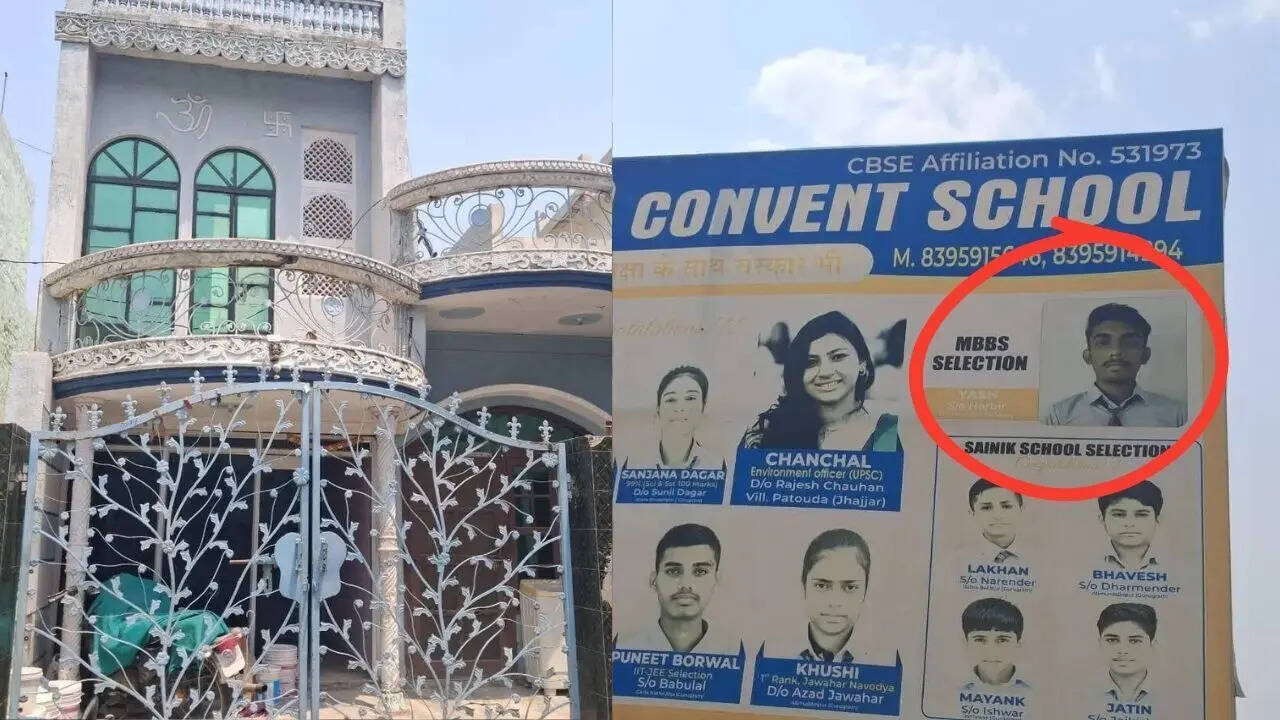 Gurgaon student held for NEET paper leak is on school banner of top achievers