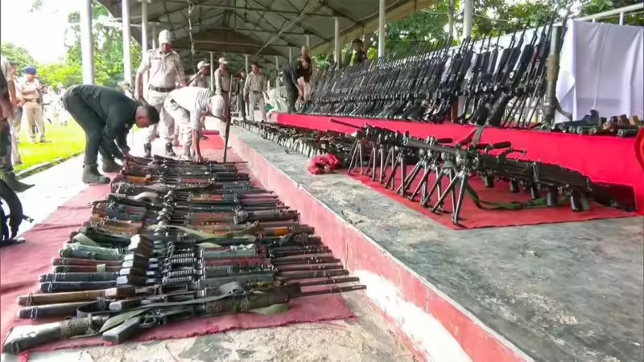 68 weapons & large cache of ammo seized from Imphal West; 4 UNLF-P cadres held