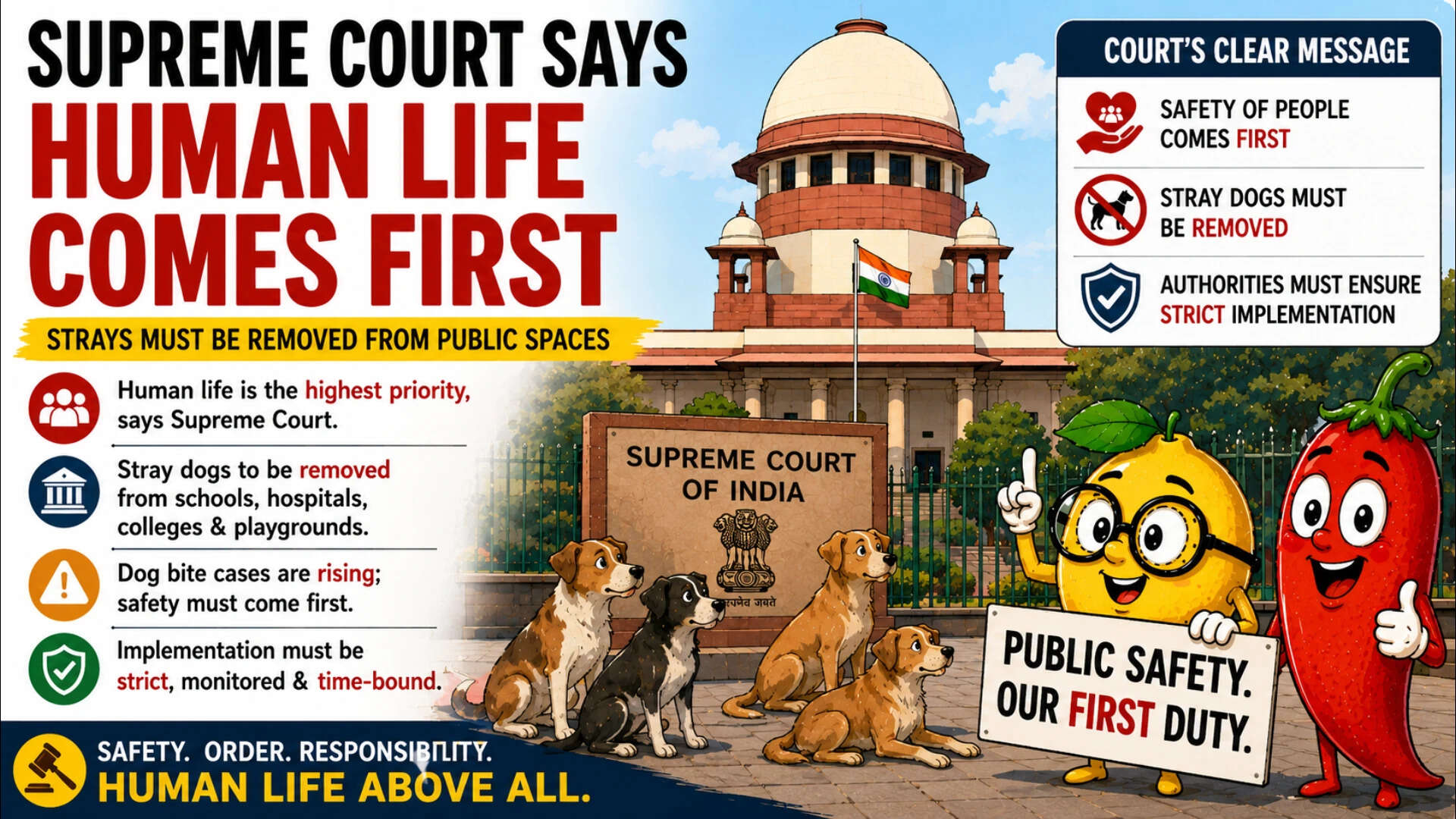 Supreme Court says human life comes first, verdict on strays