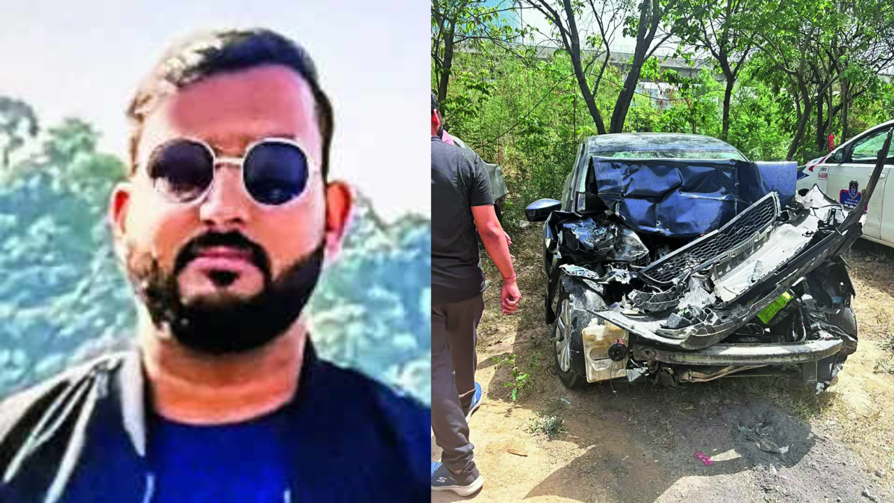 Techie dies after car rams crane parked without signs in Gurgaon