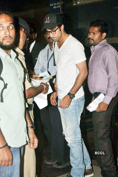 Bollywood actress Rekha leave for IIFA Awards at International Airport. .  Media