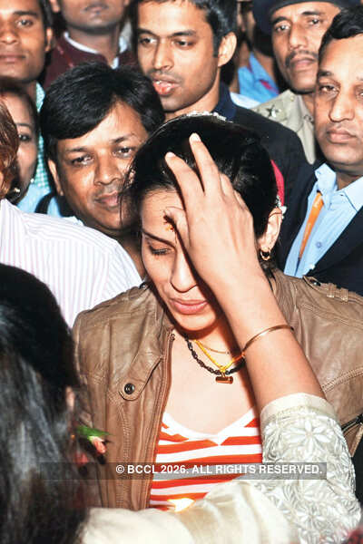 Saina Nehwal's grand welcome in Delhi 