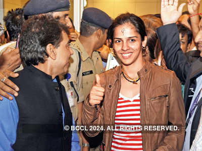 Saina Nehwal's grand welcome in Delhi 